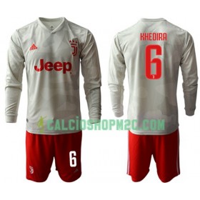 Juventus KHEDIRA 6 Bambino Maglia Trasferta 2019/2020 Manica Lunga (+ Pantaloncini)